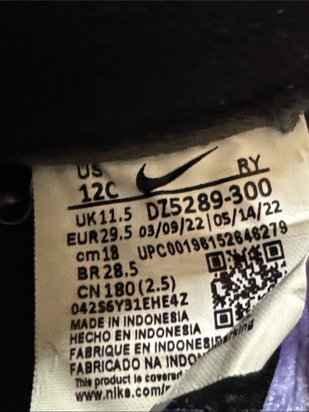 Nike Kids Green Suede Sneakers with Purple Laces Size 12C - Picture 4 of 5